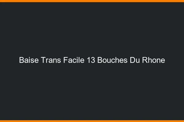 Baise Trans Facile 13 bouches-du-rhone