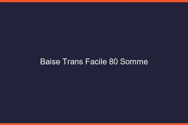 Baise Trans Facile 80 somme