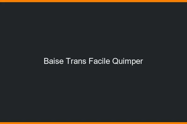Baise Trans Facile Quimper