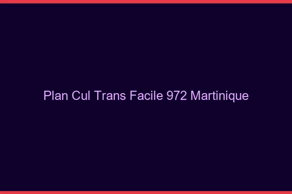 Plan Cul Trans Facile 972 martinique