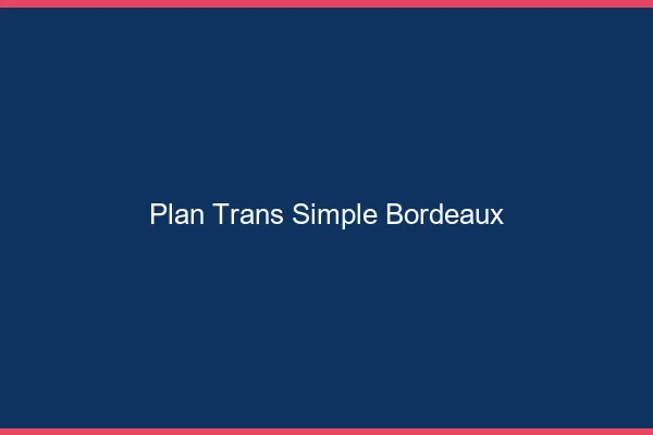 Plan Trans Simple Bordeaux