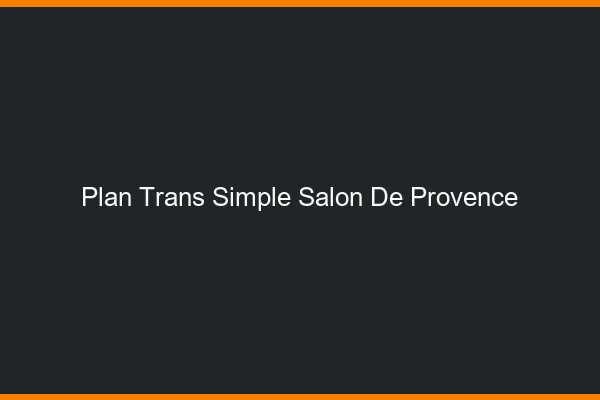 Plan Trans Simple Salon-de-Provence