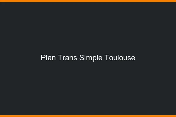 Plan Trans Simple Toulouse