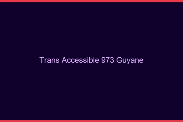 Trans Accessible 973 guyane