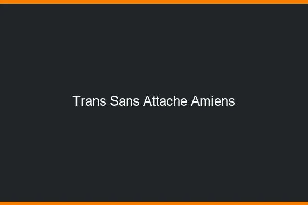 Trans Sans Attache Amiens