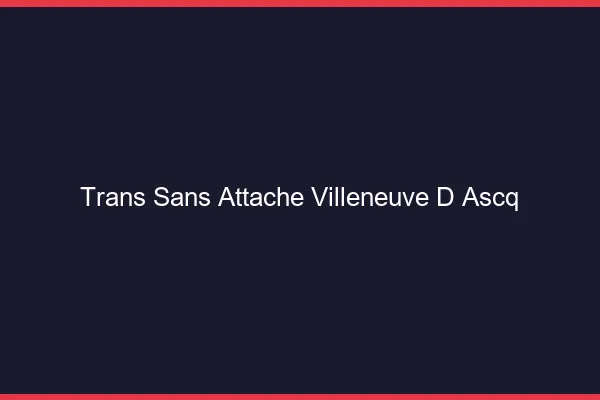 Trans Sans Attache Villeneuve-d'Ascq