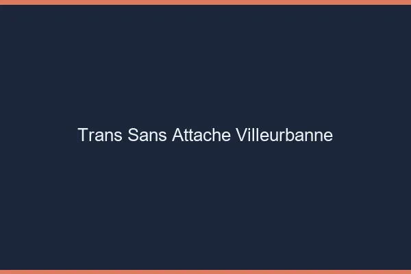 Trans Sans Attache Villeurbanne