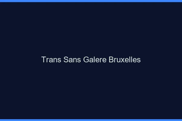 Trans Sans Galère Bruxelles