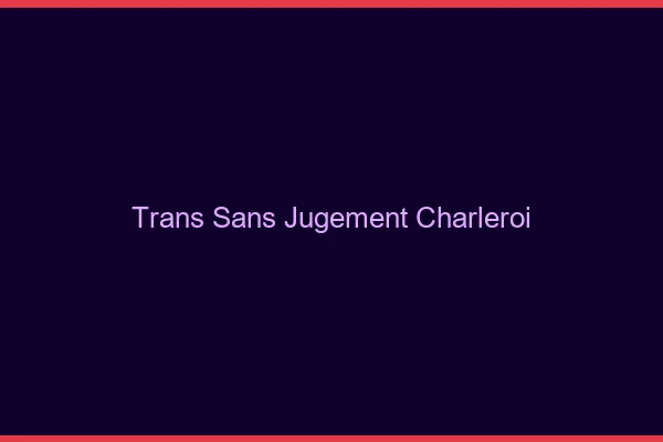 Trans Sans Jugement Charleroi