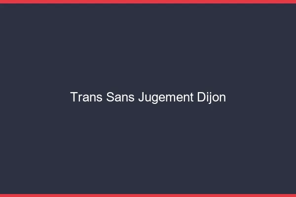 Trans Sans Jugement Dijon