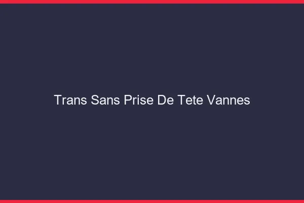 Trans Sans Prise de Tête Vannes