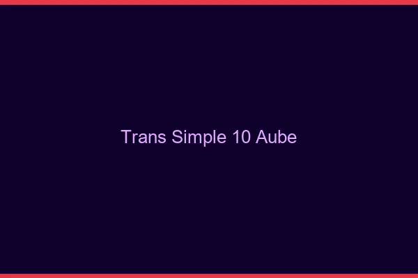 Trans Simple 10 aube