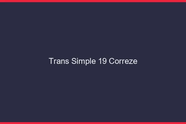 Trans Simple 19 correze