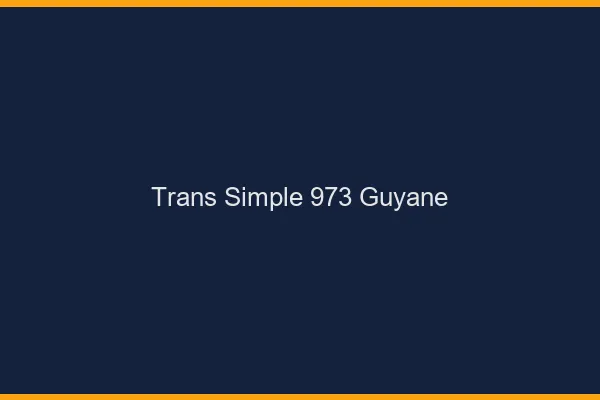 Trans Simple 973 guyane
